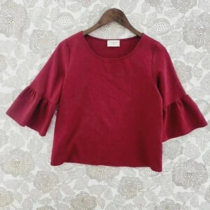 Everly Flare sleeve Women's Blouse Red S